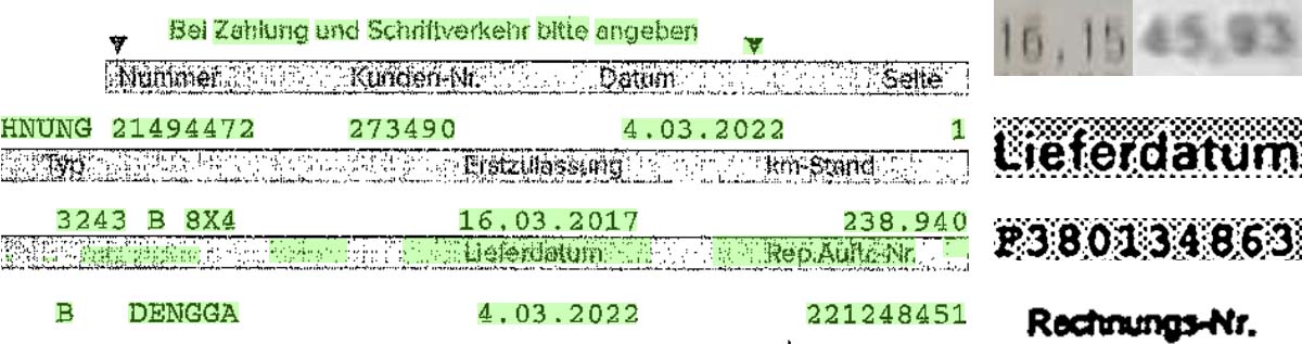 OCR Beispiele Texterkennung