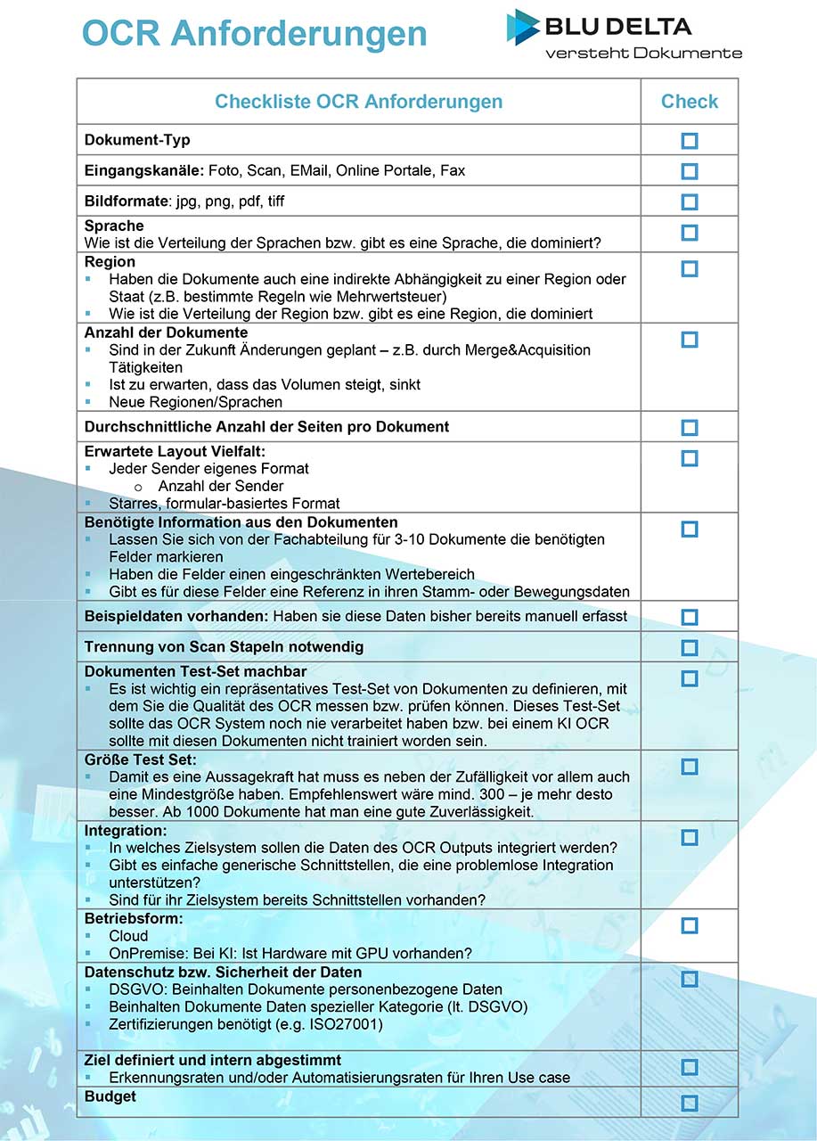 OCR-Ceckliste OCR-Ceckliste